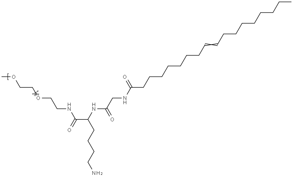 Oleoyl-Gly-Lys-(m-PEG11)-NH2 Struktur