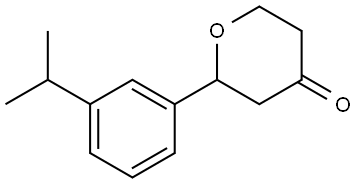 2-(3-isopropylphenyl)tetrahydro-4H-pyran-4-one Struktur