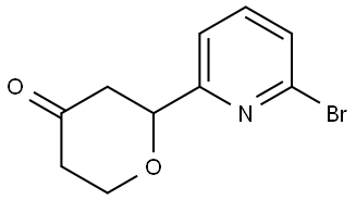 2-(6-bromopyridin-2-yl)tetrahydro-4H-pyran-4-one Struktur