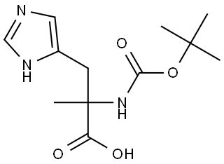 2-((tert-butoxycarbonyl)amino)-3-(1H-imidazol-4-yl)-2-methylpropanoic acid Struktur