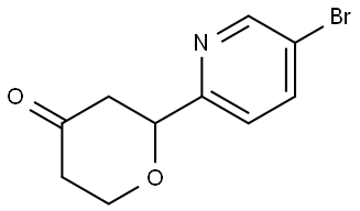 2-(5-bromopyridin-2-yl)tetrahydro-4H-pyran-4-one Struktur