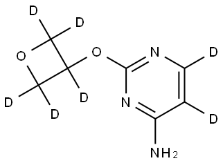 2-((oxetan-3-yl-d5)oxy)pyrimidin-5,6-d2-4-amine Struktur