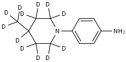 4-(4-(methyl-d3)piperidin-1-yl-2,2,3,3,4,5,5,6,6-d9)aniline Struktur