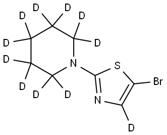 5-bromo-2-(piperidin-1-yl-d10)thiazole-4-d Struktur