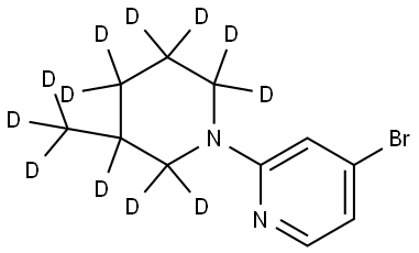 4-bromo-2-(3-(methyl-d3)piperidin-1-yl-2,2,3,4,4,5,5,6,6-d9)pyridine Struktur