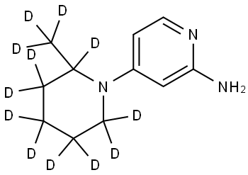 4-(2-(methyl-d3)piperidin-1-yl-2,3,3,4,4,5,5,6,6-d9)pyridin-2-amine Struktur