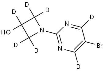 1-(5-bromopyrimidin-2-yl-4,6-d2)azetidin-2,2,3,4,4-d5-3-ol Struktur