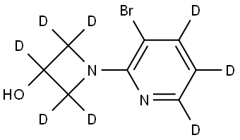 1-(3-bromopyridin-2-yl-4,5,6-d3)azetidin-2,2,3,4,4-d5-3-ol Struktur