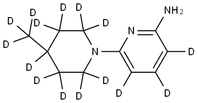 6-(4-(methyl-d3)piperidin-1-yl-2,2,3,3,4,5,5,6,6-d9)pyridin-3,4,5-d3-2-amine Struktur