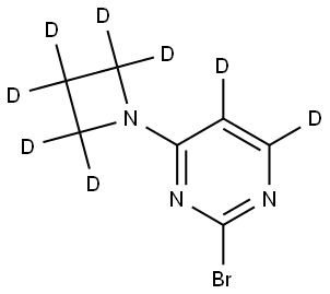 4-(azetidin-1-yl-d6)-2-bromopyrimidine-5,6-d2 Struktur