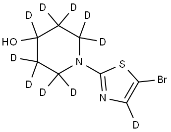 1-(5-bromothiazol-2-yl-4-d)piperidin-2,2,3,3,4,5,5,6,6-d9-4-ol Struktur