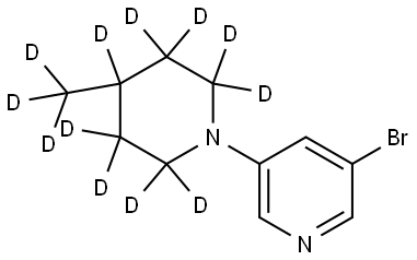 3-bromo-5-(4-(methyl-d3)piperidin-1-yl-2,2,3,3,4,5,5,6,6-d9)pyridine Struktur