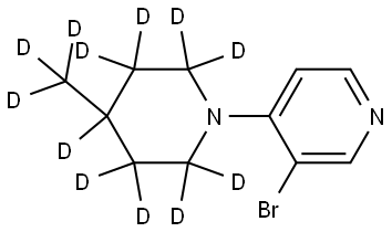 3-bromo-4-(4-(methyl-d3)piperidin-1-yl-2,2,3,3,4,5,5,6,6-d9)pyridine Struktur