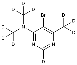 5-bromo-N,N,6-tris(methyl-d3)pyrimidin-4-amine-2-d Struktur