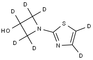 1-(thiazol-2-yl-d2)azetidin-2,2,3,4,4-d5-3-ol Struktur