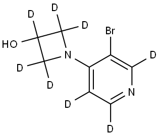 1-(3-bromopyridin-4-yl-2,5,6-d3)azetidin-2,2,3,4,4-d5-3-ol Struktur