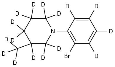 1-(2-bromophenyl-3,4,5,6-d4)-3-(methyl-d3)piperidine-2,2,3,4,4,5,5,6,6-d9 Struktur