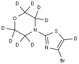 4-(4-bromothiazol-2-yl-5-d)morpholine-2,2,3,3,5,5,6,6-d8 Struktur