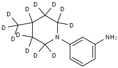 3-(4-(methyl-d3)piperidin-1-yl-2,2,3,3,4,5,5,6,6-d9)aniline Struktur