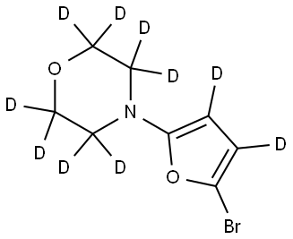 4-(5-bromofuran-2-yl-3,4-d2)morpholine-2,2,3,3,5,5,6,6-d8 Struktur