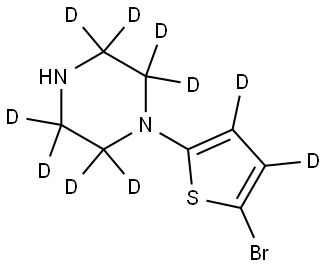 1-(5-bromothiophen-2-yl-3,4-d2)piperazine-2,2,3,3,5,5,6,6-d8 Struktur