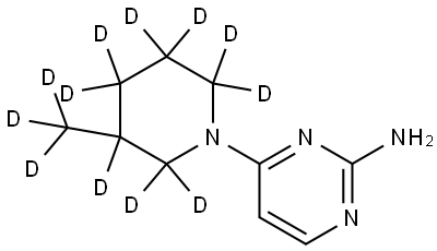 4-(3-(methyl-d3)piperidin-1-yl-2,2,3,4,4,5,5,6,6-d9)pyrimidin-2-amine Struktur