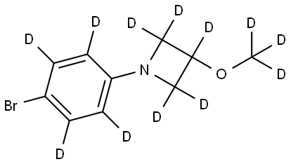 1-(4-bromophenyl-2,3,5,6-d4)-3-(methoxy-d3)azetidine-2,2,3,4,4-d5 Struktur