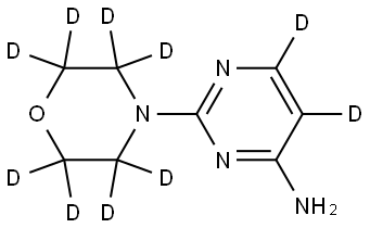 2-(morpholino-d8)pyrimidin-5,6-d2-4-amine Struktur