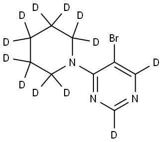 5-bromo-4-(piperidin-1-yl-d10)pyrimidine-2,6-d2 Struktur