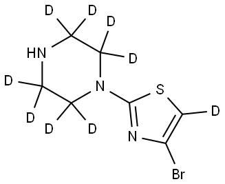 4-bromo-2-(piperazin-1-yl-2,2,3,3,5,5,6,6-d8)thiazole-5-d Struktur