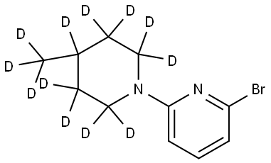 2-bromo-6-(4-(methyl-d3)piperidin-1-yl-2,2,3,3,4,5,5,6,6-d9)pyridine Struktur