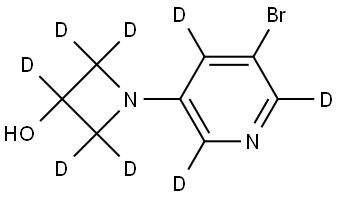 1-(5-bromopyridin-3-yl-2,4,6-d3)azetidin-2,2,3,4,4-d5-3-ol Struktur