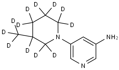 5-(3-(methyl-d3)piperidin-1-yl-2,2,3,4,4,5,5,6,6-d9)pyridin-3-amine Struktur