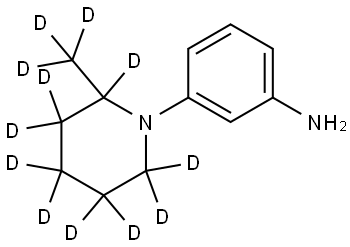 3-(2-(methyl-d3)piperidin-1-yl-2,3,3,4,4,5,5,6,6-d9)aniline Struktur