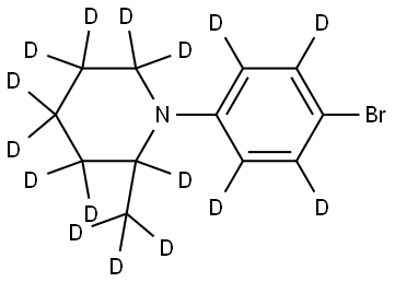 1-(4-bromophenyl-2,3,5,6-d4)-2-(methyl-d3)piperidine-2,3,3,4,4,5,5,6,6-d9 Struktur