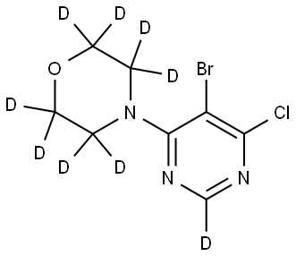 4-(5-bromo-6-chloropyrimidin-4-yl-2-d)morpholine-2,2,3,3,5,5,6,6-d8 Struktur