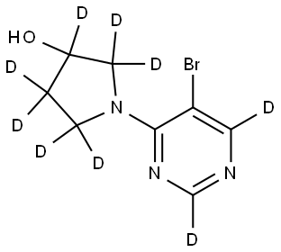 1-(5-bromopyrimidin-4-yl-2,6-d2)pyrrolidin-2,2,3,4,4,5,5-d7-3-ol Struktur