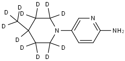 5-(4-(methyl-d3)piperidin-1-yl-2,2,3,3,4,5,5,6,6-d9)pyridin-2-amine Struktur