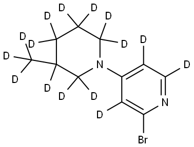 2-bromo-4-(3-(methyl-d3)piperidin-1-yl-2,2,3,4,4,5,5,6,6-d9)pyridine-3,5,6-d3 Struktur