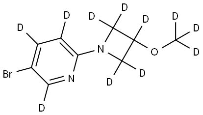 5-bromo-2-(3-(methoxy-d3)azetidin-1-yl-2,2,3,4,4-d5)pyridine-3,4,6-d3 Struktur