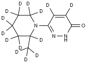 6-(2-(methyl-d3)piperidin-1-yl-2,3,3,4,4,5,5,6,6-d9)pyridazin-4,5-d2-3-ol Struktur