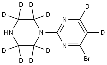 4-bromo-2-(piperazin-1-yl-2,2,3,3,5,5,6,6-d8)pyrimidine-5,6-d2 Struktur