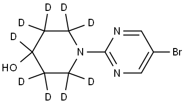 1-(5-bromopyrimidin-2-yl)piperidin-2,2,3,3,4,5,5,6,6-d9-4-ol Struktur