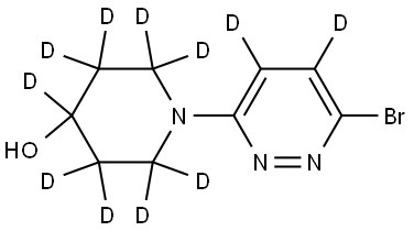 1-(6-bromopyridazin-3-yl-4,5-d2)piperidin-2,2,3,3,4,5,5,6,6-d9-4-ol Struktur