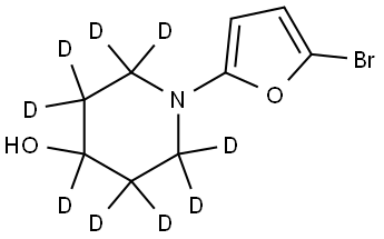 1-(5-bromofuran-2-yl)piperidin-2,2,3,3,4,5,5,6,6-d9-4-ol Struktur