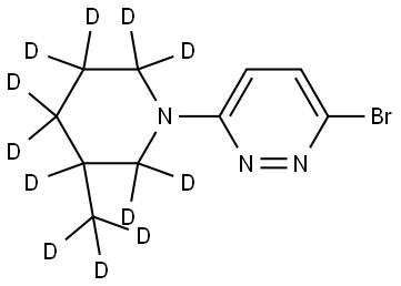 3-bromo-6-(3-(methyl-d3)piperidin-1-yl-2,2,3,4,4,5,5,6,6-d9)pyridazine Struktur