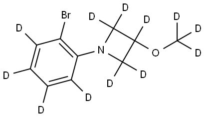 1-(2-bromophenyl-3,4,5,6-d4)-3-(methoxy-d3)azetidine-2,2,3,4,4-d5 Struktur