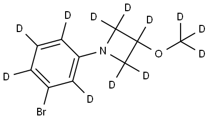 1-(3-bromophenyl-2,4,5,6-d4)-3-(methoxy-d3)azetidine-2,2,3,4,4-d5 Struktur