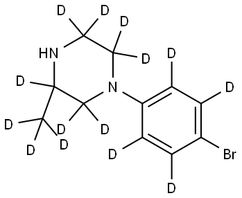 1-(4-bromophenyl-2,3,5,6-d4)-3-(methyl-d3)piperazine-2,2,3,5,5,6,6-d7 Struktur