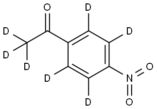 1-(4-nitrophenyl-2,3,5,6-d4)ethan-1-one-2,2,2-d3 Struktur